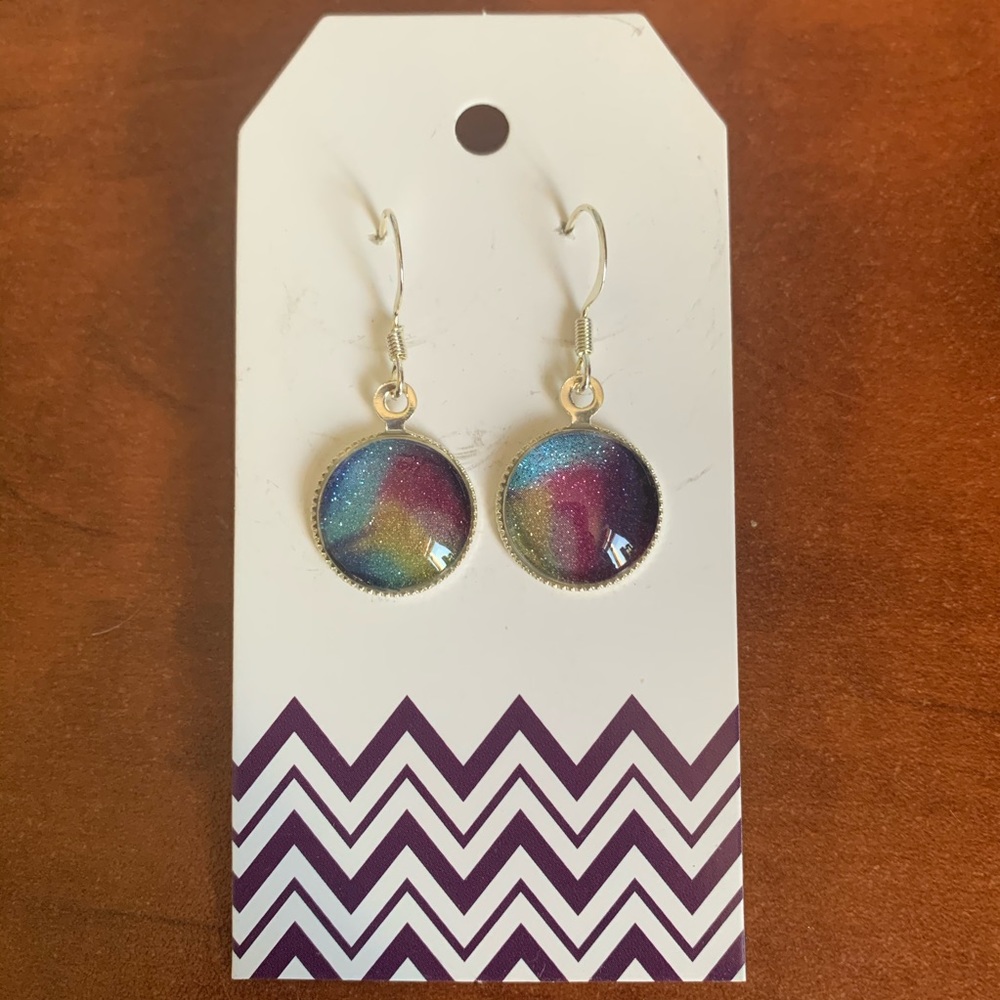 Jamberry Northern Light Sky wrap silver earrings